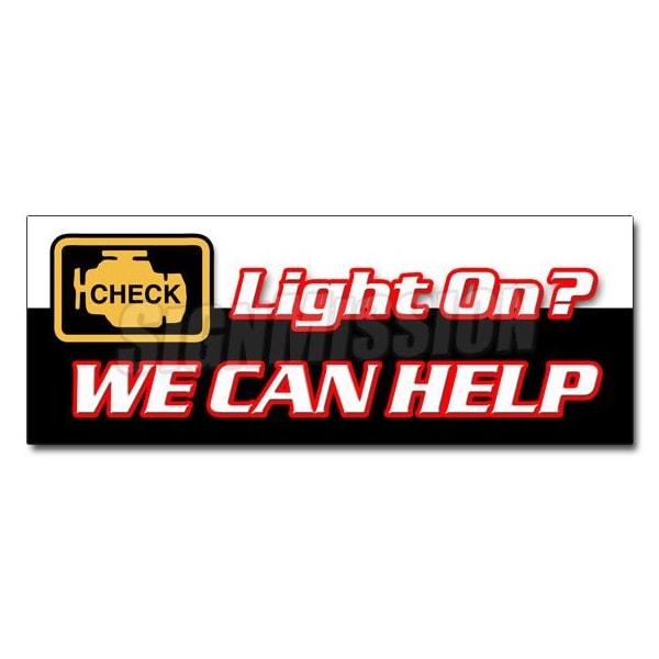 CHECK ENGINE LIGHT DECAL sticker warning sensor repair maintenance, D-36 Check Engine Light